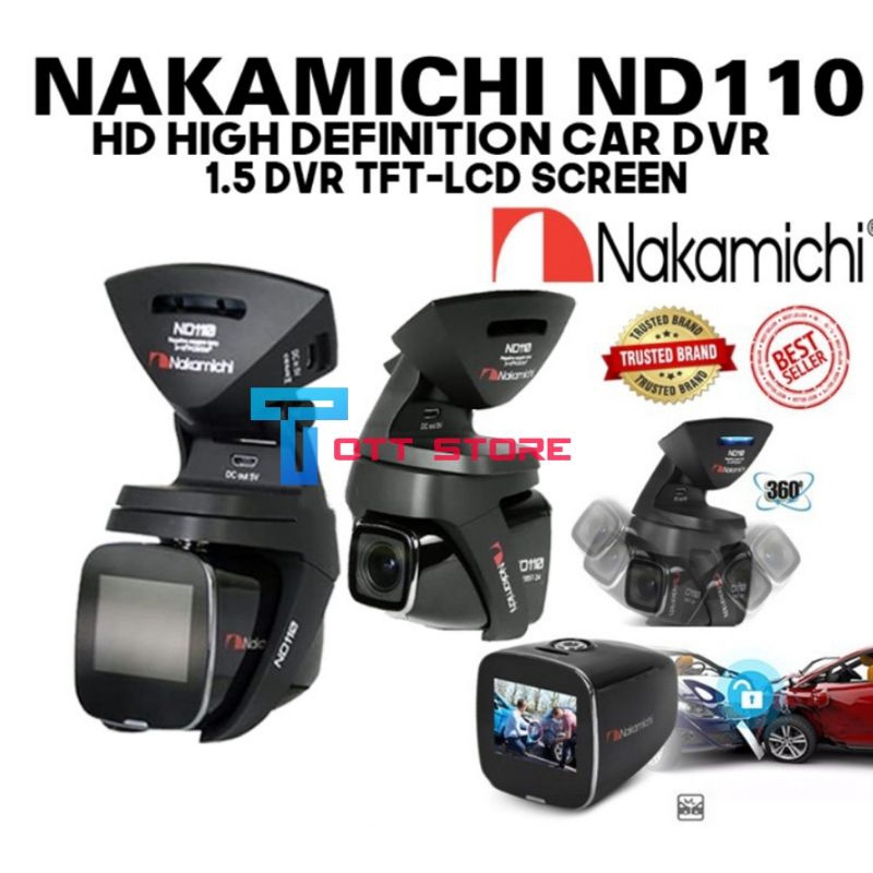 Nakamichi ND110 เครื่องบันทึกวิดีโอดิจิทัล ด้านหน้า เท่านั้น สมาร์ทโมชั่น SDHC Nakamichi Car DVR เครื่องบันทึกในรถยนต์ Nakamichi