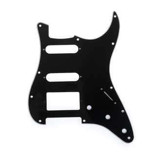 Musiclily Pro 11-ช่อง Strat Hss Pickguard สไตล์โมเดิร์นสําหรับกีตาร์อเมริกัน, 3Ply สีดํา