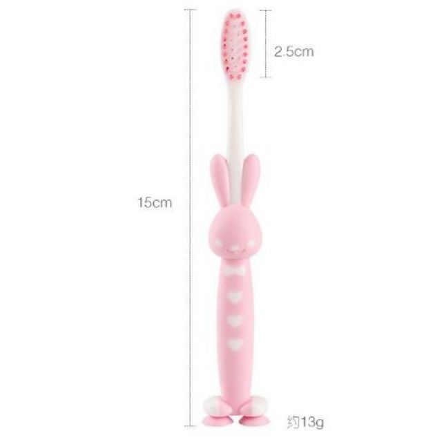 🐻1แถม1🐰แปรงสีฟันเด็ก วางตั้งได้ มีฝาครอบกันฝุ่น - รูปที่ 3