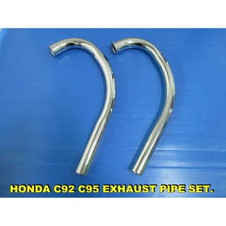 HONDA C92 CA92 C95 CA95 CA160 HEADER EXHAUST PIPE SET // คอท่อไอเสีย เหล็กชุบโครเมี่ยม สินค้าคุณภาพดี