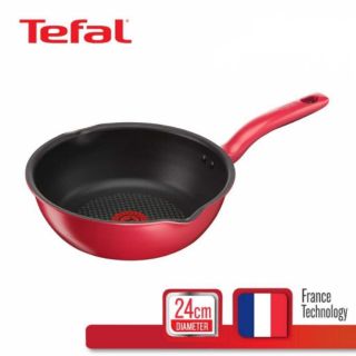 Tefal กระทะ Pure Chef Plus กระทะก้นลึก ขอบ 2 หยัก ก้นอินดักชั่น ขนาด 24ซม.รุ่น.C6428414