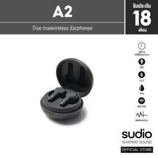 [โค้ดลดเพิ่ม 19%] SUDIO หูฟังบูลทูธไร้สาย รุ่น Sudio A2 - สี Antracite - (หูฟังไร้สาย, หูฟัง เบสหนักๆ, หูฟังเกมมิ่ง)