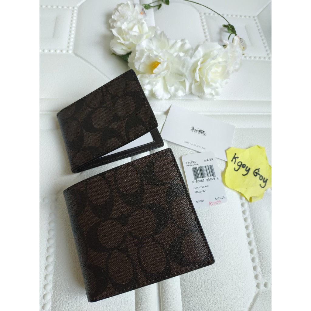 พร้อมส่ง‼ ใหม่ Coach  กระเป๋าเงินคุณผู้ชาย มีไส้ (ใบใหญ่+ใบเล็ก)