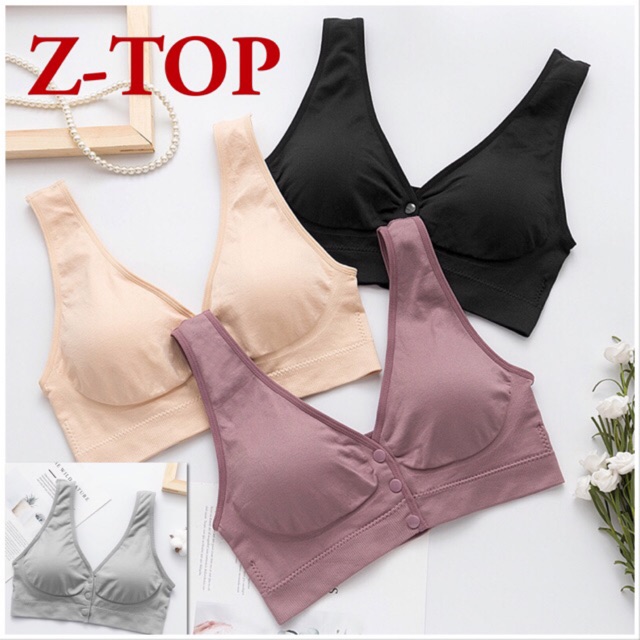 7073# มี4สีสปอร์ตบราผ้ายืดคอตตอนกระดุมหน้า