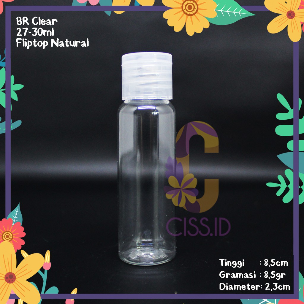 BR 27ML 30ML CLEAR FLIPTOP CLEAR HAND SANITIZER GEL แชมพูเครื่องสําอางนําเข้า PET แชมพู