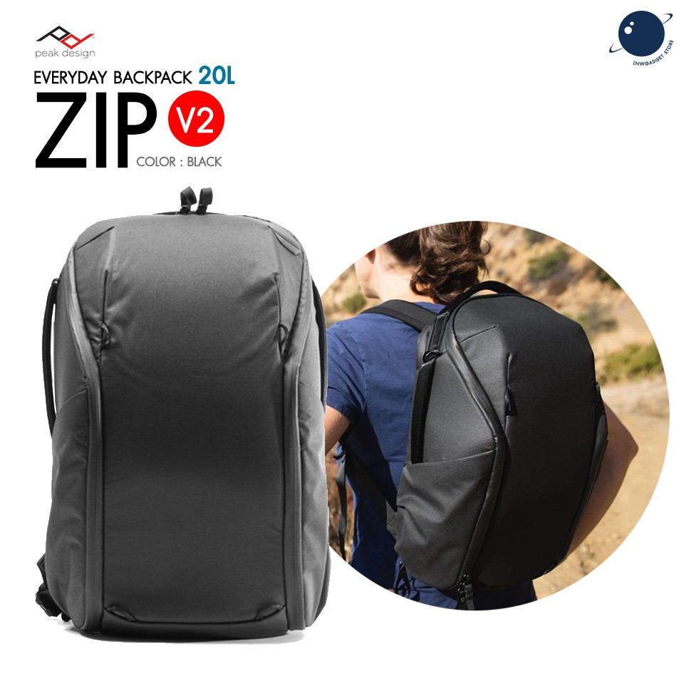 Peak design Everyday Backpack 20L Zip v2 - Black กระเป๋ากล้องอเนกประสงค์ ประกันศูนย์