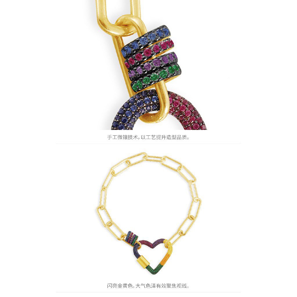 APM Monaco Rainbow Bracelet Heart shaped Sweet Give Girlfriend