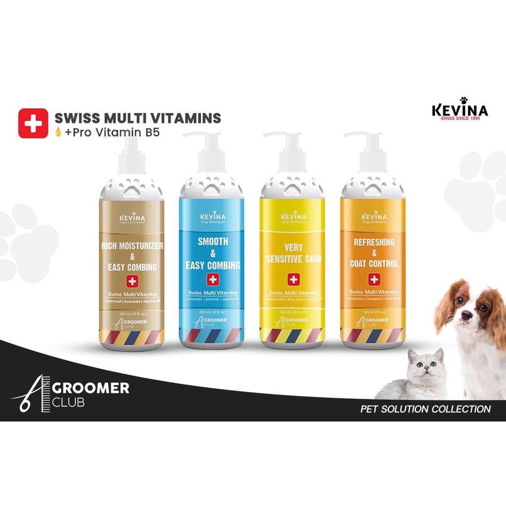 แชมพู และครีมนวดขน สำหรับสุนัขและแมว  KEVINA PET SOLUTION COLLECTION