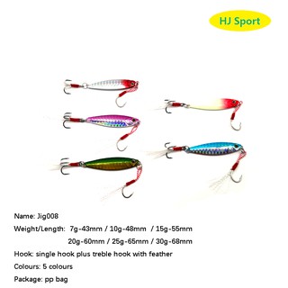 1pc Metal Jig (7g,10g,15g,20g,25g,30g)Slow Jigging/Trolling Fishing Lure Sinking Bait