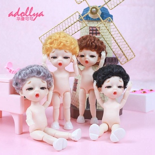 Adollya BJD ตุ๊กตายัดไส้ รูปดวงตา 3D 13 ข้อต่อ 16 ซม. ผมสั้น 1/12 สําหรับเด็กผู้หญิง