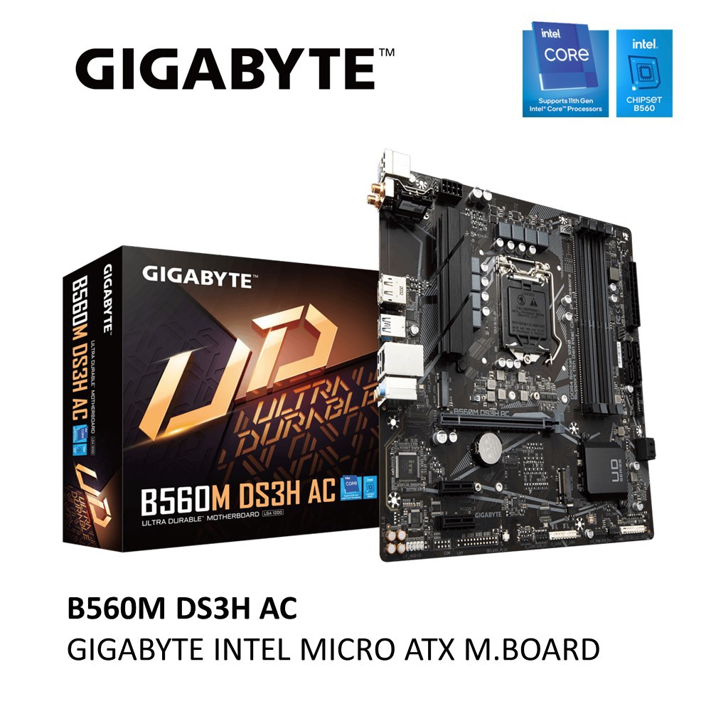 GIGABYTE B560M DS3H AC INTEL LGA1200 MATX MOTHERBOARD