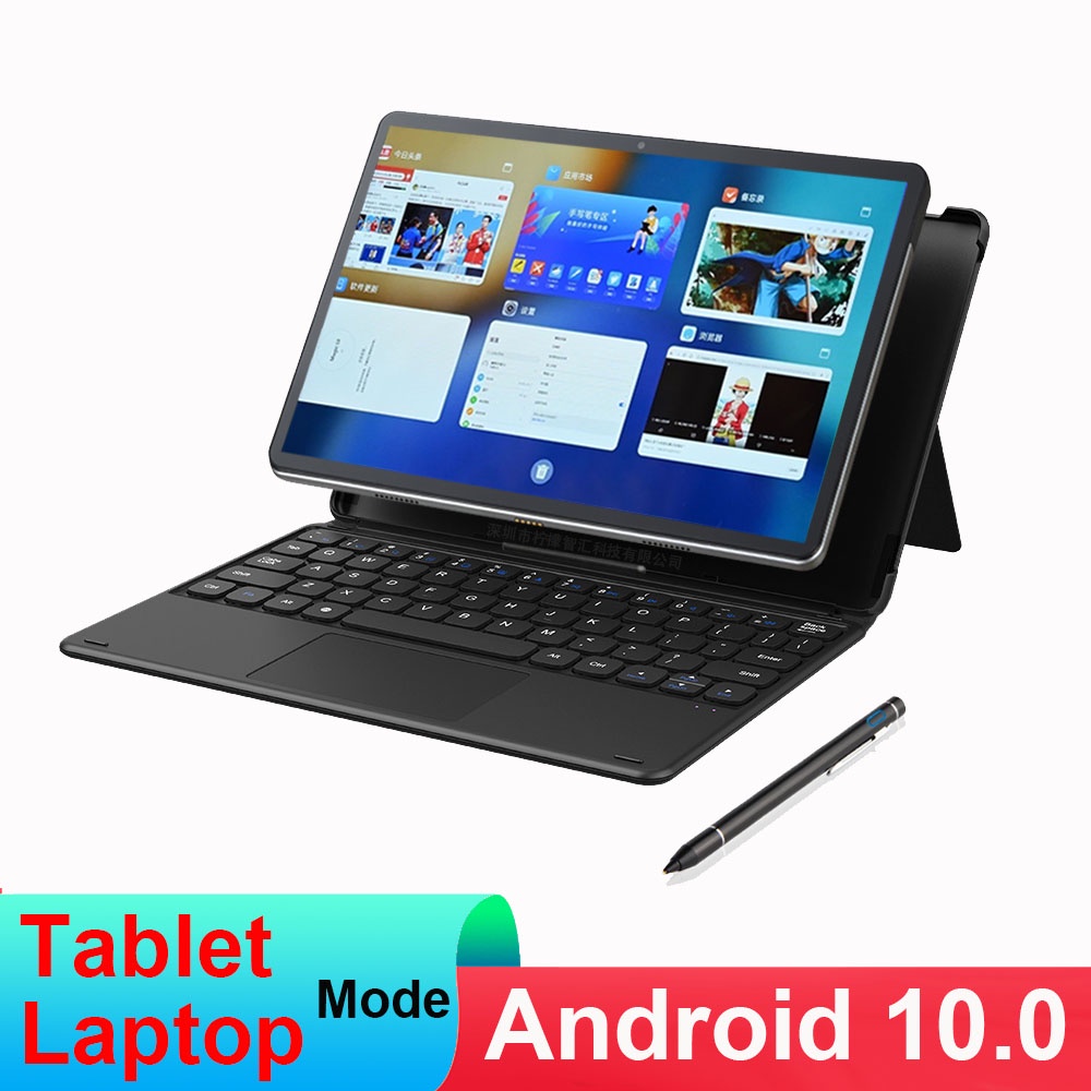 Nenmone Cheap Tablet Android 10 4G LTE 2 In 1 Tablet Laptop 10.1" With Keyboard 1920*1200 2K FHD Resolution 13MP+5M