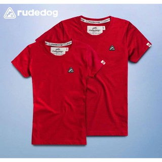 rudedog  เสื้อคอกลม  ชาย หญิง รุ่น water sealสีแดง