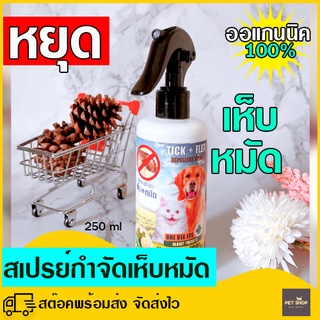 จบเรื่องเห็บหมัด  สเปรย์ไล่เห็บ-หมัด 250 ml สเปรย์ป้องกันเห็บ-หมัด ฉีดไล่เห็บหมัดตามตัวสุนัข สารสกัดจากธรรมชาติ100%