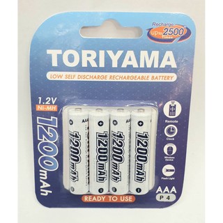 TORIYAMA AAA 1200 mAh 1 แพค แถม ฟรีกล่องใส่ถ่าน