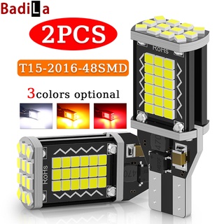 หลอดไฟถอยจอดรถยนต์ LED T15 2016 48SMD แบบเปลี่ยน สําหรับรถยนต์ และรถจักรยานยนต์ 2 ชิ้น