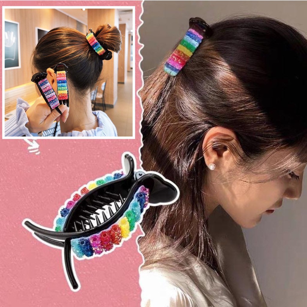 กิ๊บหนีบผม สีรุ้ง ประกาย ระยิบระยับ กิ๊บติดผม ที่หนีบผม แฟชั่น งานดีพรีเมี่ยม ดูดีมีระดับ ไฮโซ สไตล์เกาหลี