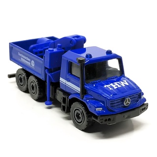 Majorette - Mercedes Benz Zetros - THW Crane Truck no Plate - Blue Color / scale 1/87 (3 inches) no Package