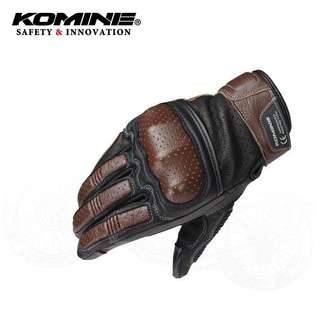 Komine GK-217 ถุงมือหนังวัวแท้ ระบายอากาศ สําหรับแข่งรถจักรยานยนต์