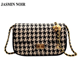 Jasmin NOIR กระเป๋าสะพายข้าง ผ้าแคนวาส แต่งสายโซ่ สําหรับผู้หญิง
