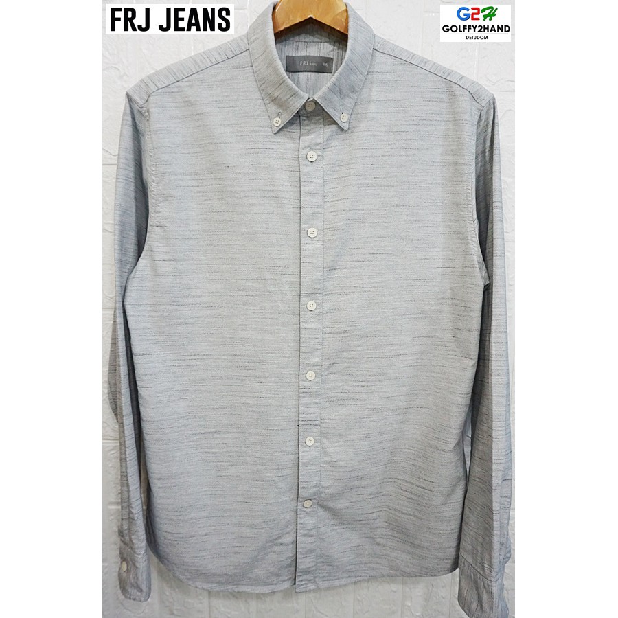 FRJ JEANS อก40 แท้ เสื้อเชิ๊ตแขนยาวสีเทาสปอต