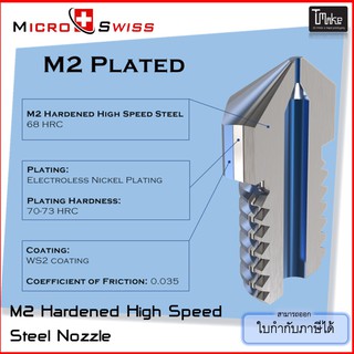 Micro Swiss M2 Hardened High Speed Steel Nozzle  MK8 (CR10 / Ender / Tornado / MakerBot) (M2500)