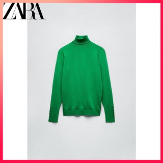 Zara เสื้อกันหนาว คอปกตั้ง เรียบง่าย แฟชั่นฤดูใบไม้ร่วง สําหรับผู้หญิง