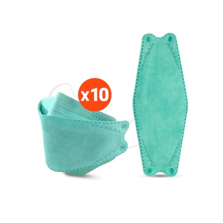 โปรโมชั่น : 😷3D Mask Kf94 "สีเขียว"ตองอ่อน หน้ากากอนามัย หนา 4ชั้น 10ชิ้นแพ็ค