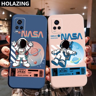 เคสโทรศัพท์มือถือ ขอบสี่เหลี่ยม ลายนักบินอวกาศ NASA สําหรับ VIVO T1X Y02S Y21 Y15A Y15S Y33S Y21T Y11S Y12S Y21A Y1S Y91C Y01