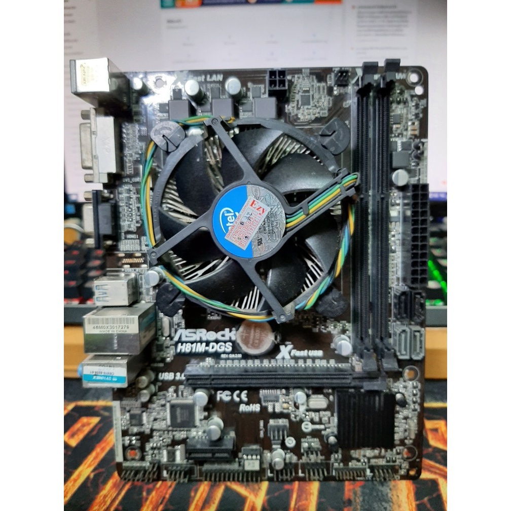 ชุดเซ็ต MB ASROCK H81M-DGS+I5 4590 3.3GHz( 1150)พร้อมฝาหลัง ใช้งานปกติครับ