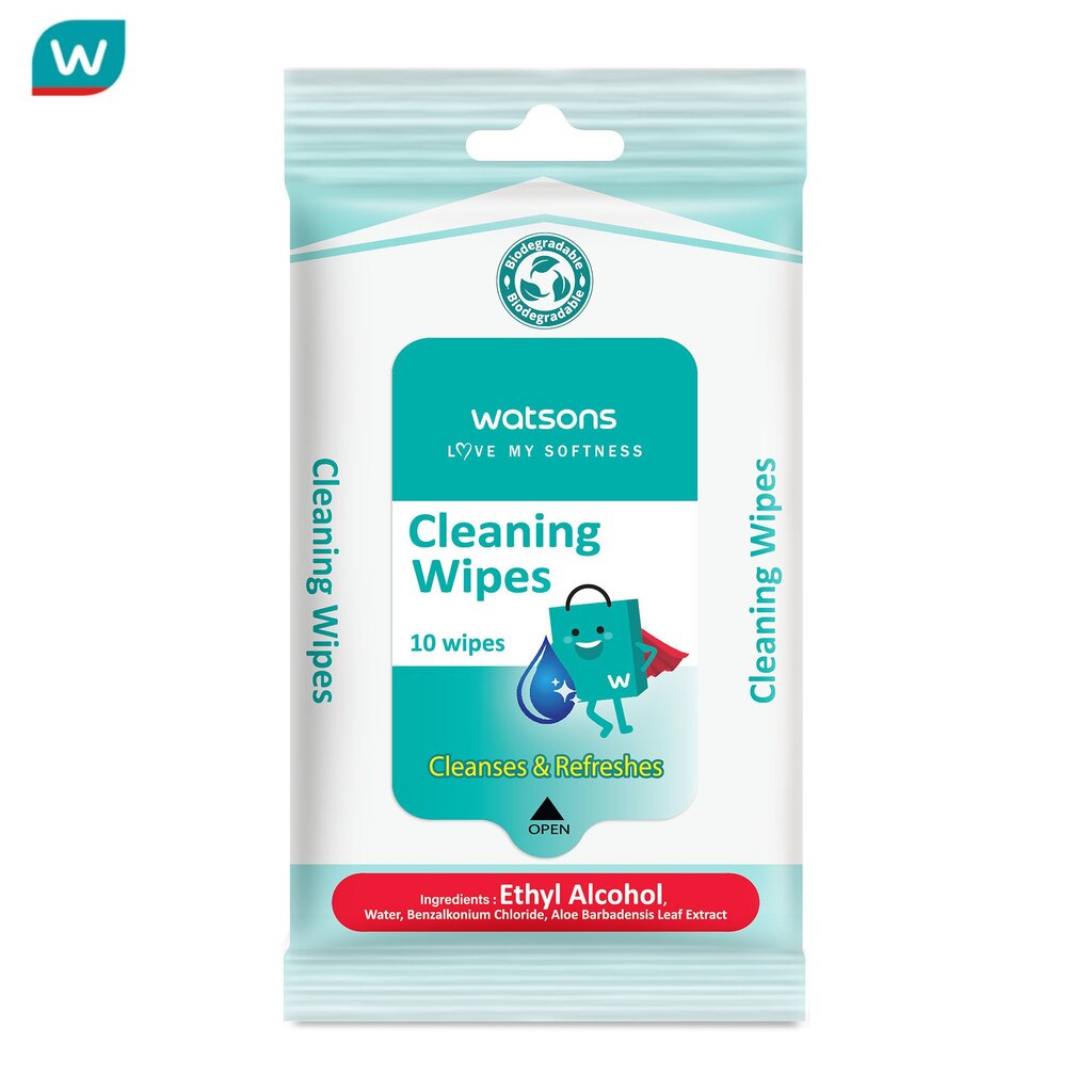 Watsons วัตสัน คูลลิ่ง คลีนซิ่ง ไวพ์ 10 แผ่น x 3 แพ็ค.