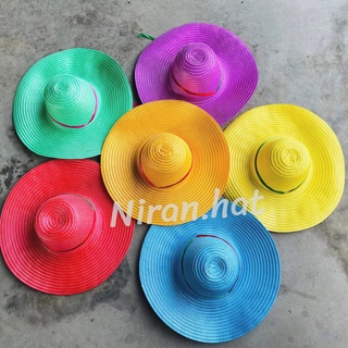 หมวกพลาสติกอย่างดี พลาสติกสานสีล้วน ขนาดปีกหมวก 5 นิ้ว By Niran.hat