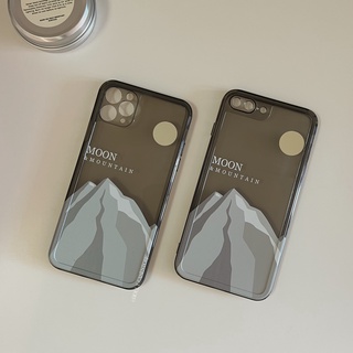 เคสไอโฟน — MOON &amp; MOUNTAIN เคสโปร่งใส สกรีนลาย 🌖🪨 สี SMOKE