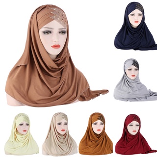 ผ้าคลุมฮิญาบ แบบพันเอง เนื้อดีมาก รุ่นใหม่ล่าสุด ฮิตมากในตอนนี้ Muslim Instant Hijab TJ-02