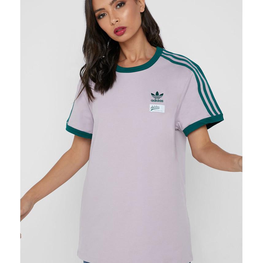 Adidas Womens Short Sleeve Striped Raglan Tee women fashion DU9893 tshirt