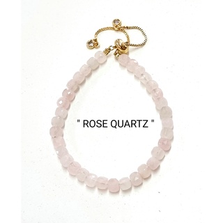 ข้อมือลูกเต๋า"ROSE QUARTZ "โรสควอตซ์"