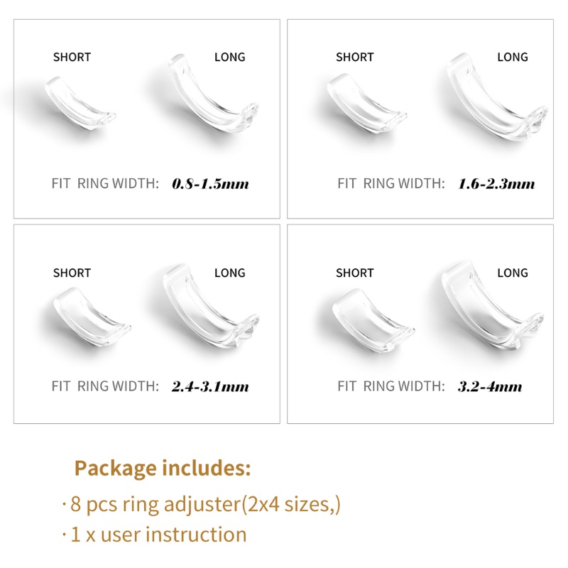 REDD 8PCS Ring Adjuster Fit Wide Rings Ring Tightener 4 รูปที่ 2