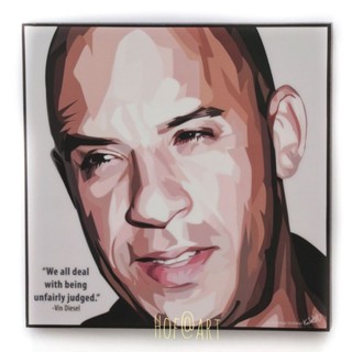 Vin Diesel วิน ดีเซล นักแสดง Fast &amp; Furious Hollywood รูปภาพ​ติดผนัง pop art กรอบรูป แต่งบ้าน ของขวัญ โปสเตอร์