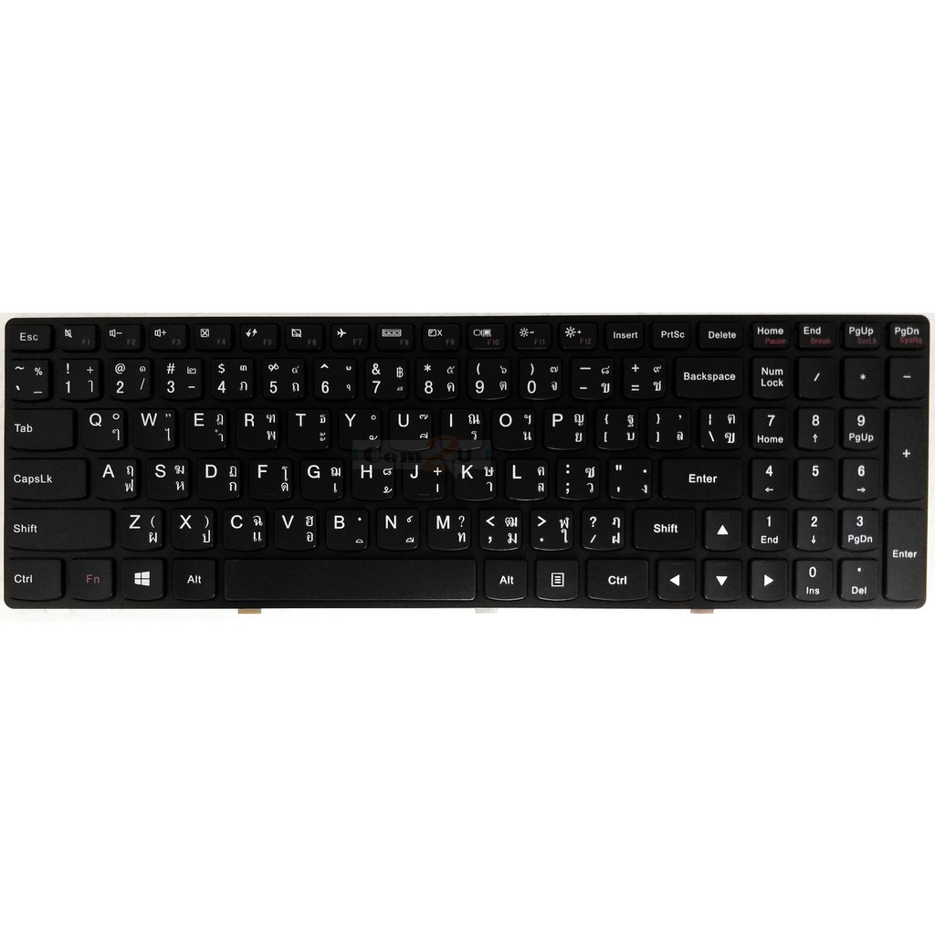KEYBOARD คีย์บอร์ด ﻿LENOVO Z580 Z580A Z585 Z585A Z560 Z565 Z570 Z575 ภาษาไทย - อังกฤษ