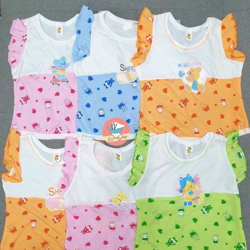 (3 ตัว 100 บาท) เสื้อเด็กอ่อน ตราจ๋อจ๋า แขนระบาย เสื้อแขนกุดเด็ก แขนกุดระบายแขน (KD157) - รูปที่ 5