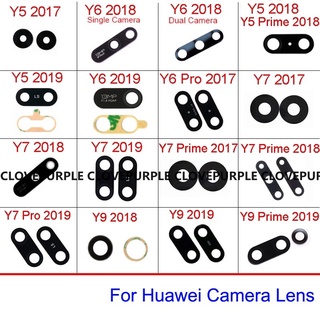 เลนส์กระจกกล้องด้านหลัง แบบเปลี่ยน สําหรับ Huawei Y5 Y6 Y7 Y9 Pro Prime 2017 2018 2019 2 ชิ้น