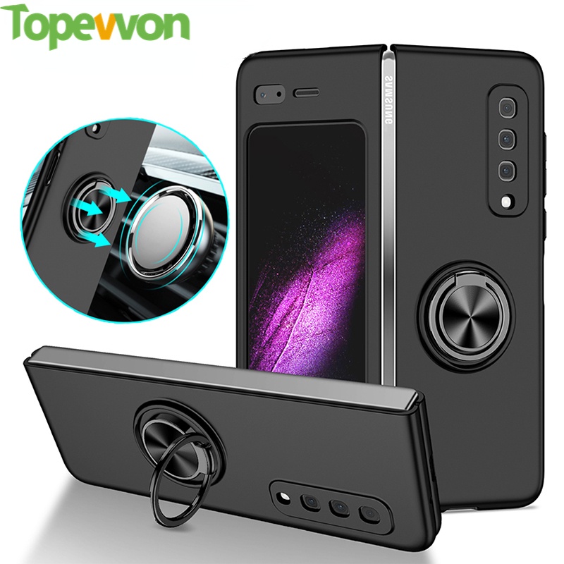 Topewon เคสโทรศัพท์มือถือ กันลื่น กันกระแทก พร้อมแหวนขาตั้ง สําหรับ Samsung Galaxy Z Fold 1 2 3 Z Fl