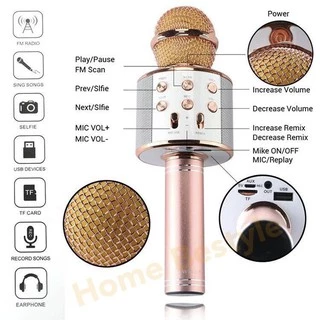 bestyle_home เครื่องเล่นคาราโอเกะ บลูทูธ ไร้สาย ไมโครโฟนคอนเดนเซอร์ ลำโพงในตัว