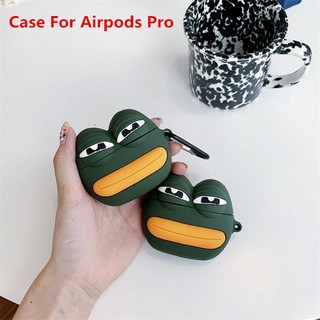 เคสหูฟังบลูทูธไร้สายลายการ์ตูนกบ 3d สําหรับ airpods 1 2 pro sad frog