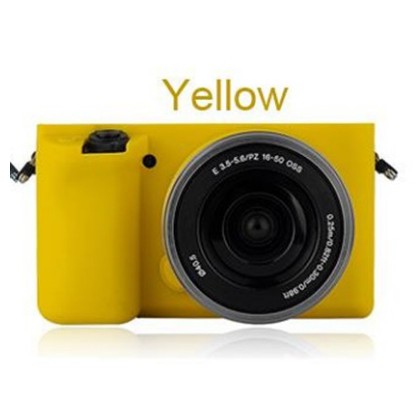 Soft Silicone Camera Case Bag Cover Skin For Sony ILCE-6000 A6000 A6300(Yellow)#0884