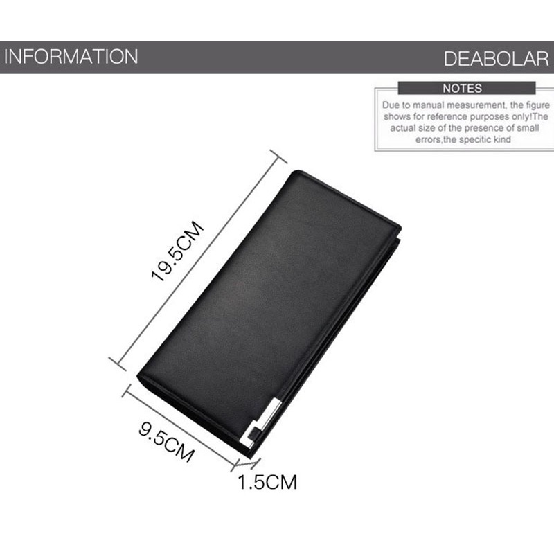 Light Slim Men Wallet Fashion Iron Edge Bifold Long Wallet for Men High