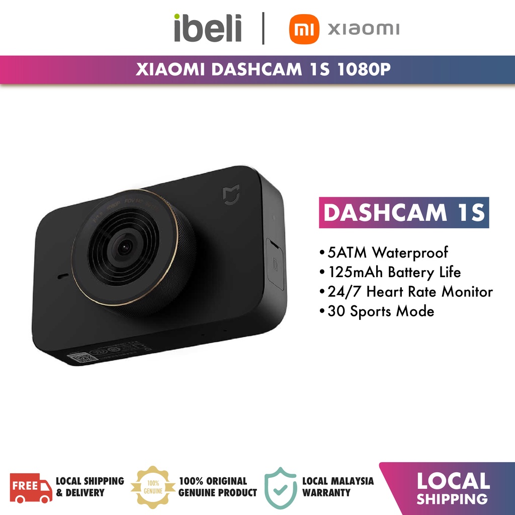 [เวอร์ชันสากล] Xiaomi Mi DashCam 1S กล้องวิดีโอ WiFi Dash Cam กล้องติดรถยนต์ 1080p DVR