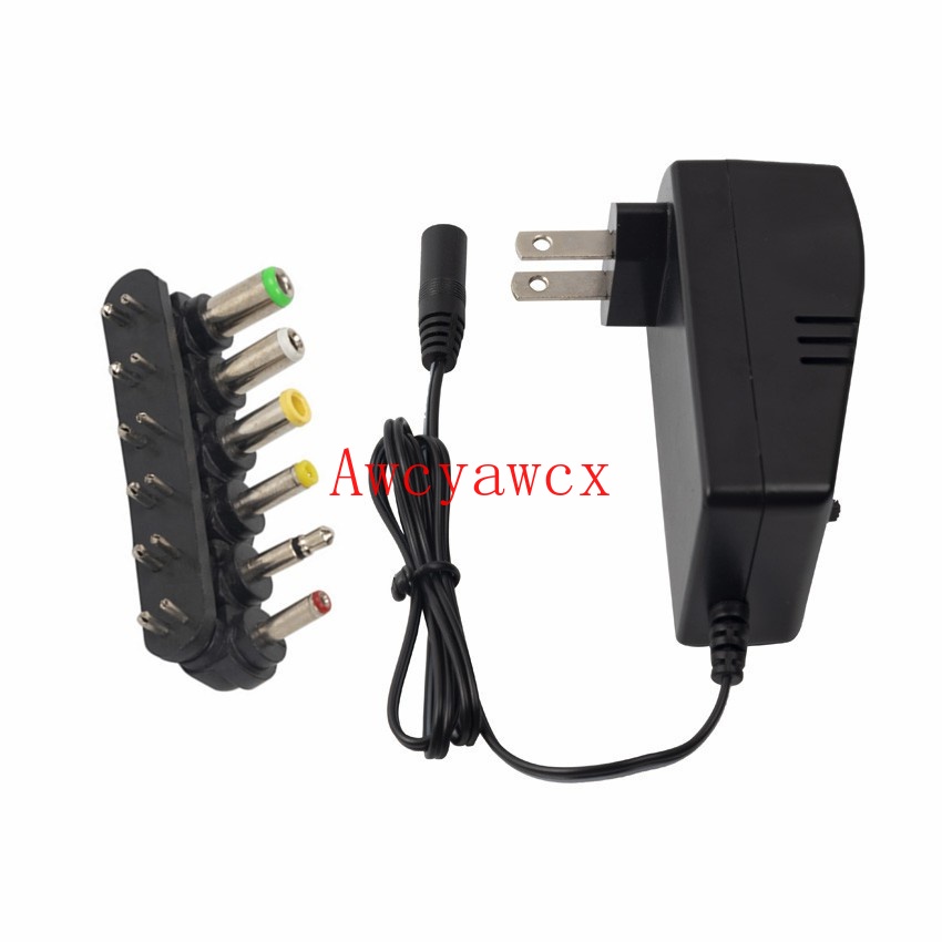 อะแดปเตอร์แปลงไฟแบบปรับได้ Universal Adjustable 3V-12V AC DC Power Supply Adaptor 30W 3V 4.5V 6V 7.5 V 9V 12 V 2.5A 3A 2500MA Charger Adaptor + 6 Plugs Adapter YC668