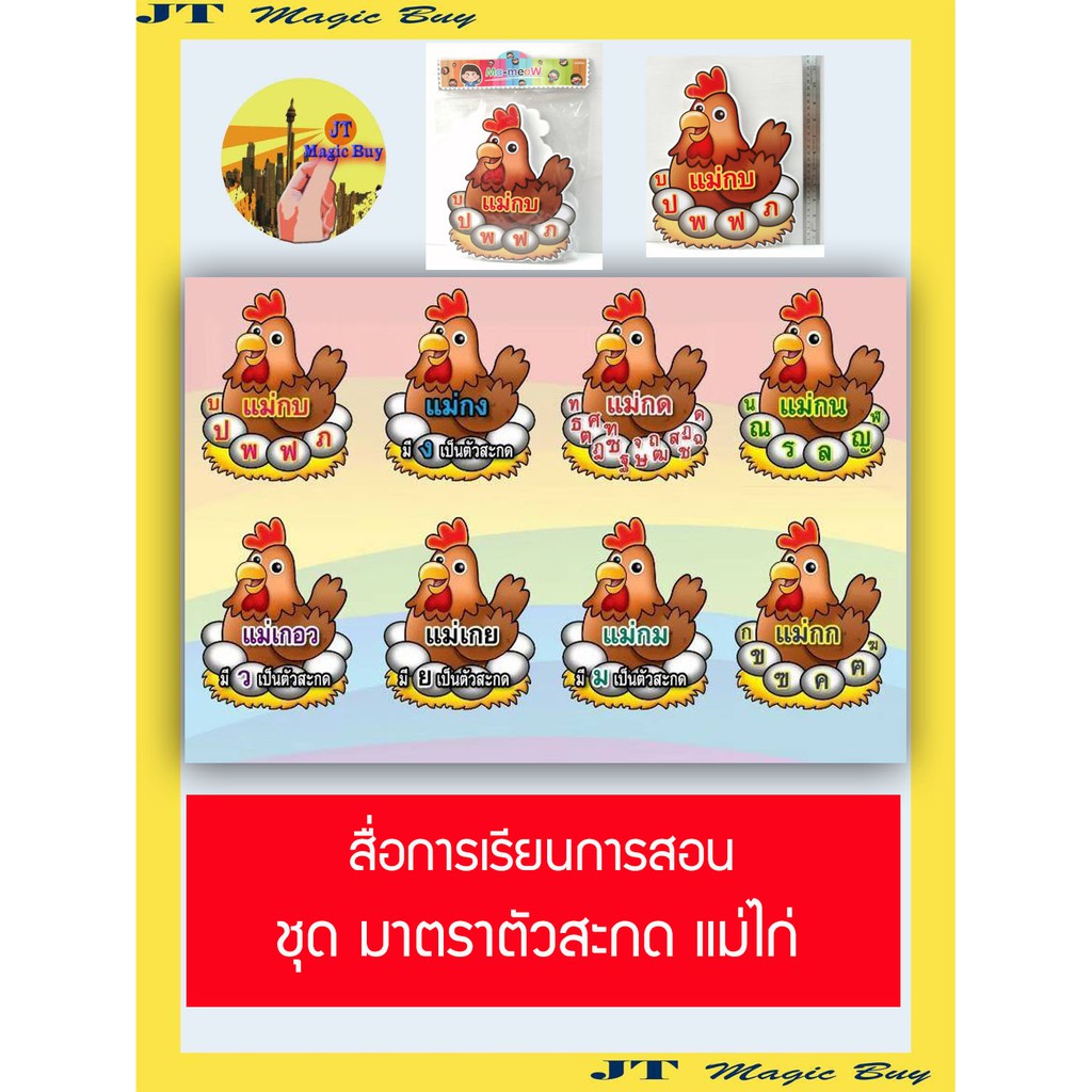 สื่อการสอน ชุดมาตราตัวสะกด ( แม่ไก่ )  ภาษาไทย Thai คำสะกด ฟิวเจอร์บอร์ดสกีน