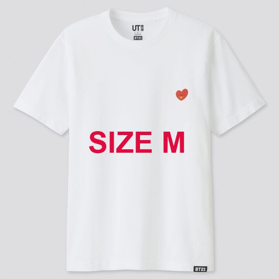 เสื้อยืดหัวใจ uniqlo ของแท้ bt21